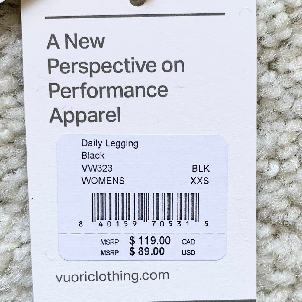 NWT Vuori Daily Legging, High Rise 7/8 Length, XXS, Black - Picture 14 of 14